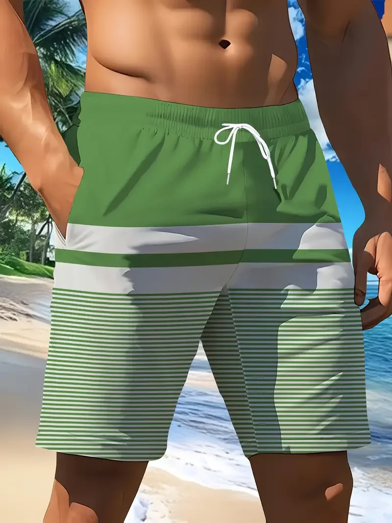 Men's Stripe Print Beach Shorts Casual Unisex Gym Fitness Men's Trousers Summer Women Shorts Sport Beach Shorts 4 S8cc17d9ae49c48a0a97d33e3130f847fX