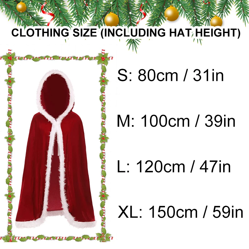 Générique Deguisement Mere Noel Cape De Noël En Velours Rouge Pour