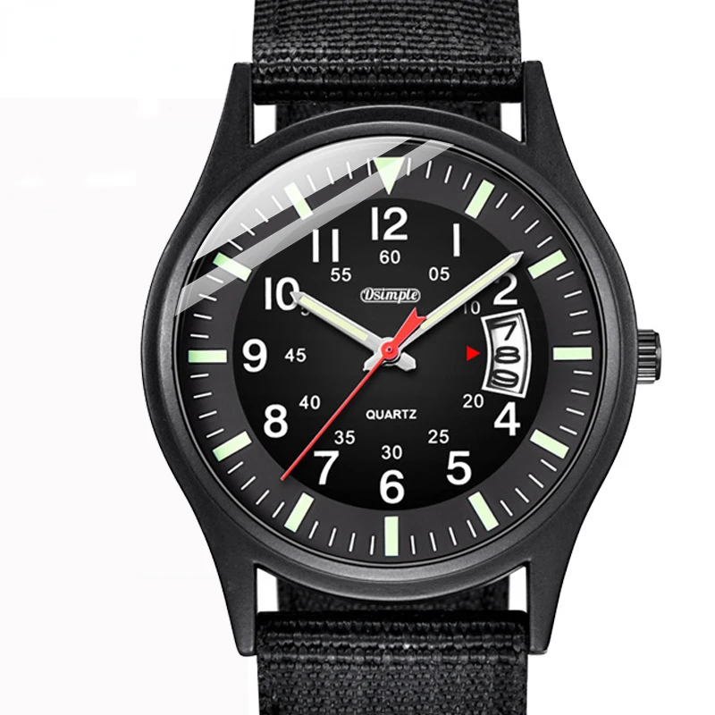 

Sdotter New Sports Men's Military Watches Fashion Luminous Nylon Strap Quartz Watches Calendar Watches Male Student Watches Relo