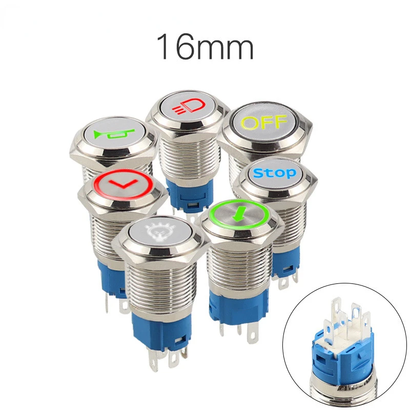 Push Button Switches Cars 12v Push Button Symbols Momentary Symbol Switch 12v 16mm