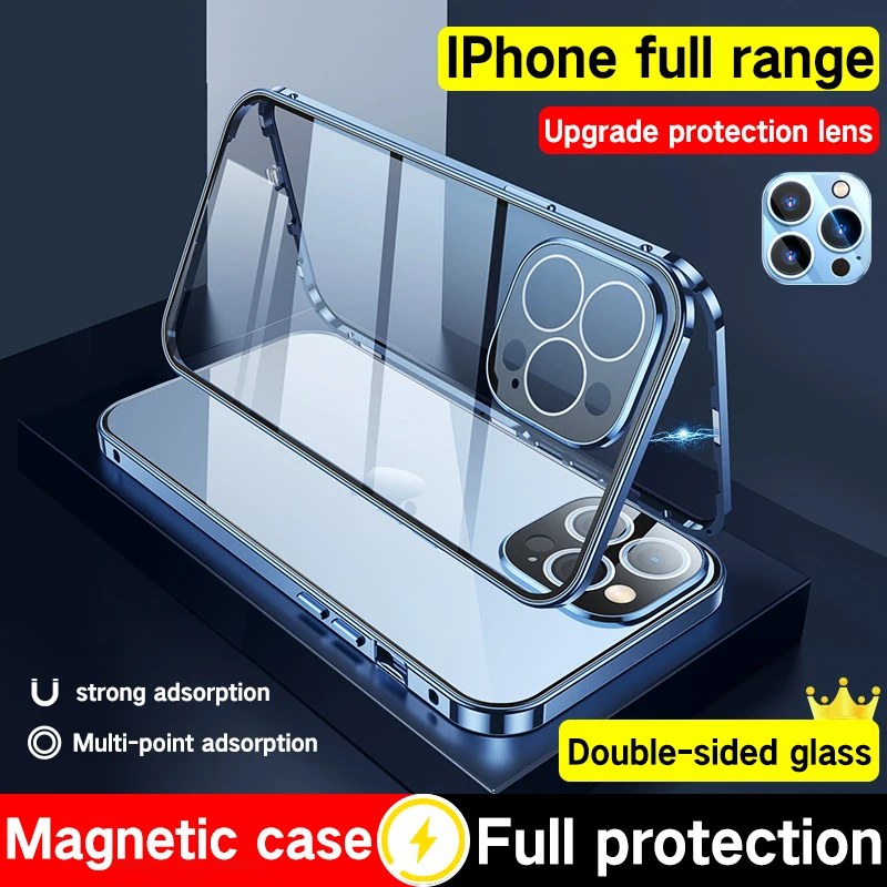 Чехол ZZMA для iPhone 11 12 13 X XS Pro Max XR Mini новая 360-градусная полная защита магнитное