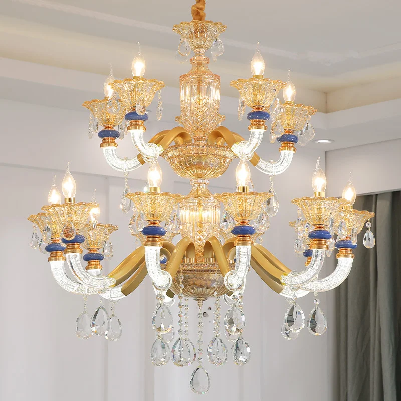 

Luxury Crystal Chandelier Living Room Dining Room Bedroom Creative Hanging Lamp Atmosphere Villa Lobby Suspension Luminaire