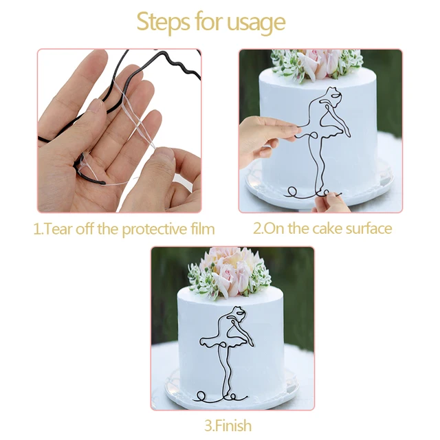 6 Topper Per Torte Faccia Donna In Acrilico Dorato - Decorazione Minimalista Per Compleanni E Matrimoni