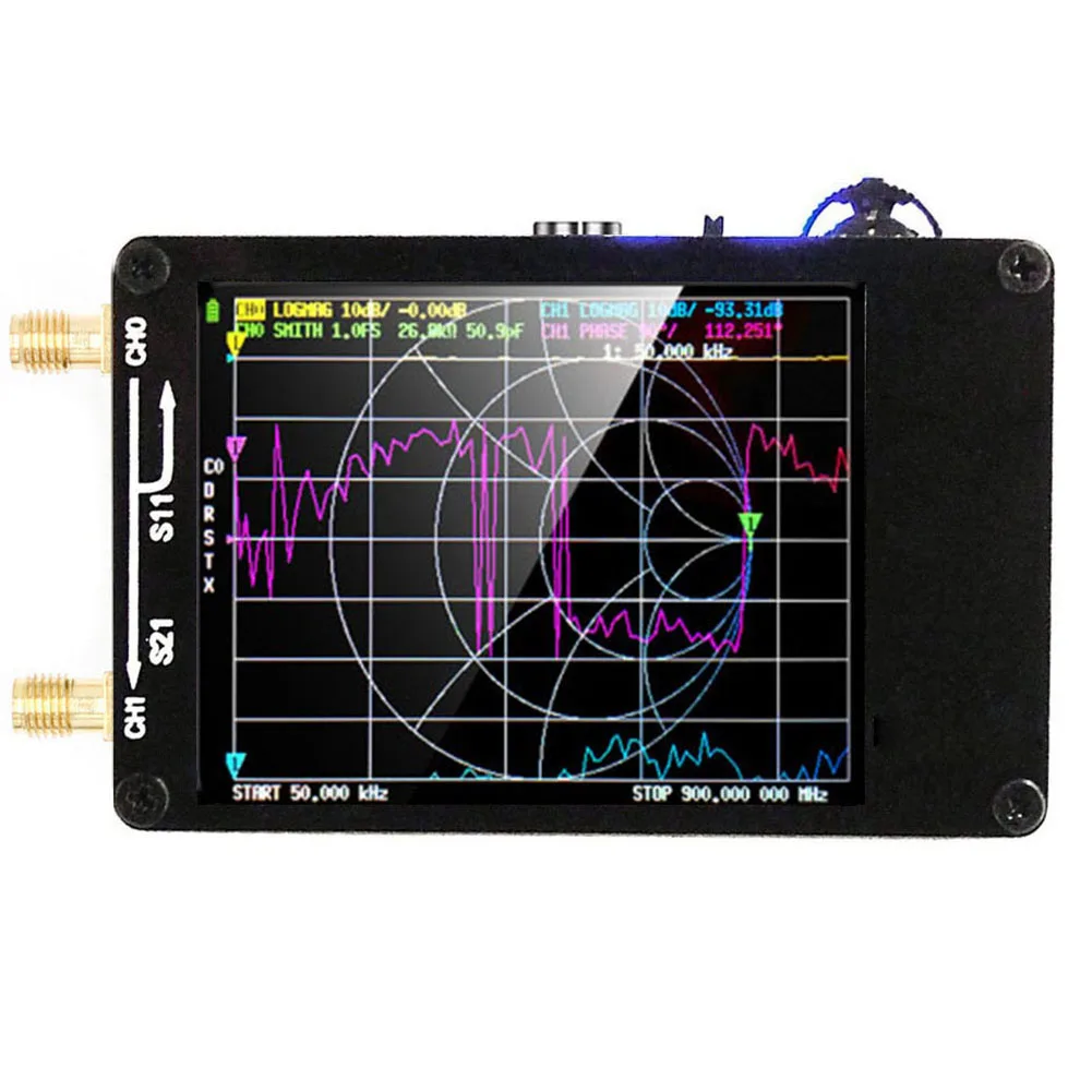 NanoVNA Vector Network Analyzer 10KHz-1.5GHz Standing Waves Shortwave MF HF VHF UHF Antenna Analyzer Digital Nano VNA Tester 6
