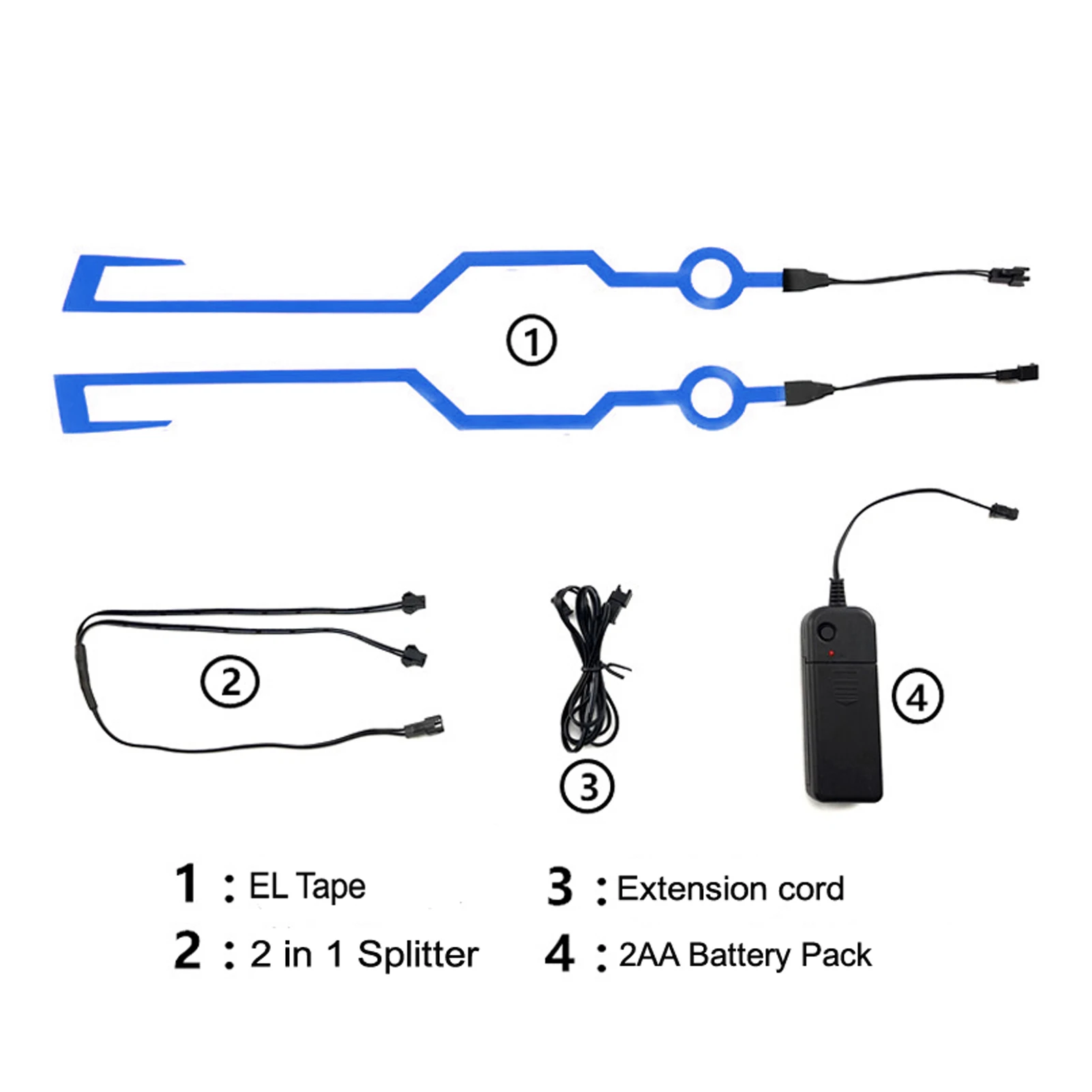   Ʈ Ʈ EL ߰ ̵ ȣ   ƼĿ, 3  LED  ׼ Ʈ Ʈ, 2 