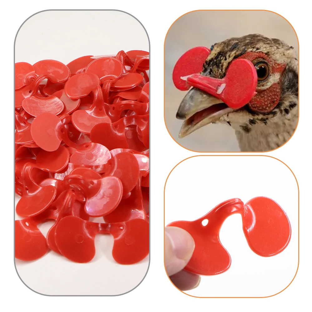 Red Plastic Chicken Anti-pecking Goggles with Bolt