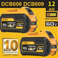 12Ah For DEWALT 20V/60V MAX Compatible DCB609 DCB547-XJ DCB200 DCB201 DCB609 DCB182,DCB204 Battery for Flexvolt 60v Max Battery 2