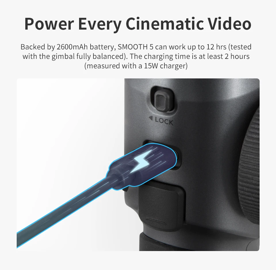 Zhiyun 부드러운 5 짐벌 스태빌라이저, 3 축 셀카봉, 앱 제어, 휴대폰 스마트폰 모바일용 접이식 짐벌