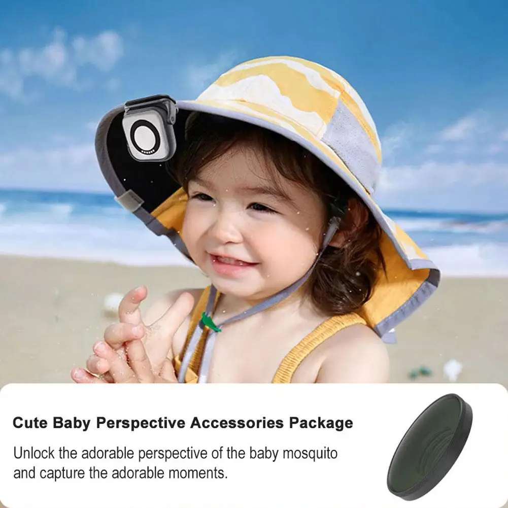 Insta360 Go Ultra avec lentille portrait vissée, prête à capturer des photos 360° avec effet bokeh.