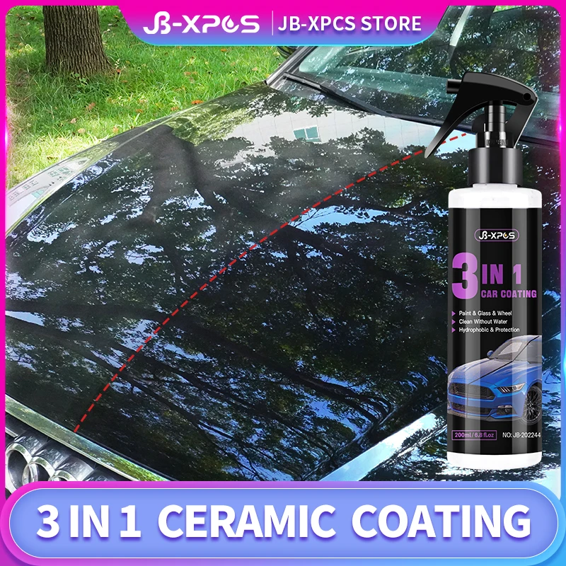 

9H Ceramic Coating for Cars 3 in 1 Spray HydroSlick Intense Gloss Shine Sio2 for &Glass&Tires&Wheels Anti Rain Paint Care Wax 44