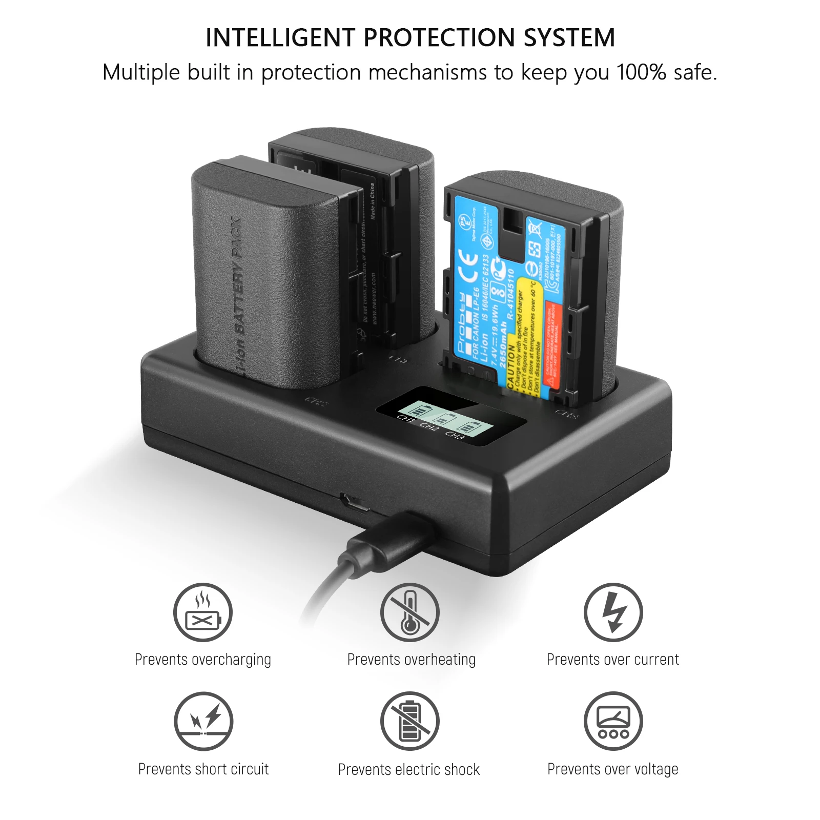 Triple Slot Battery Charger