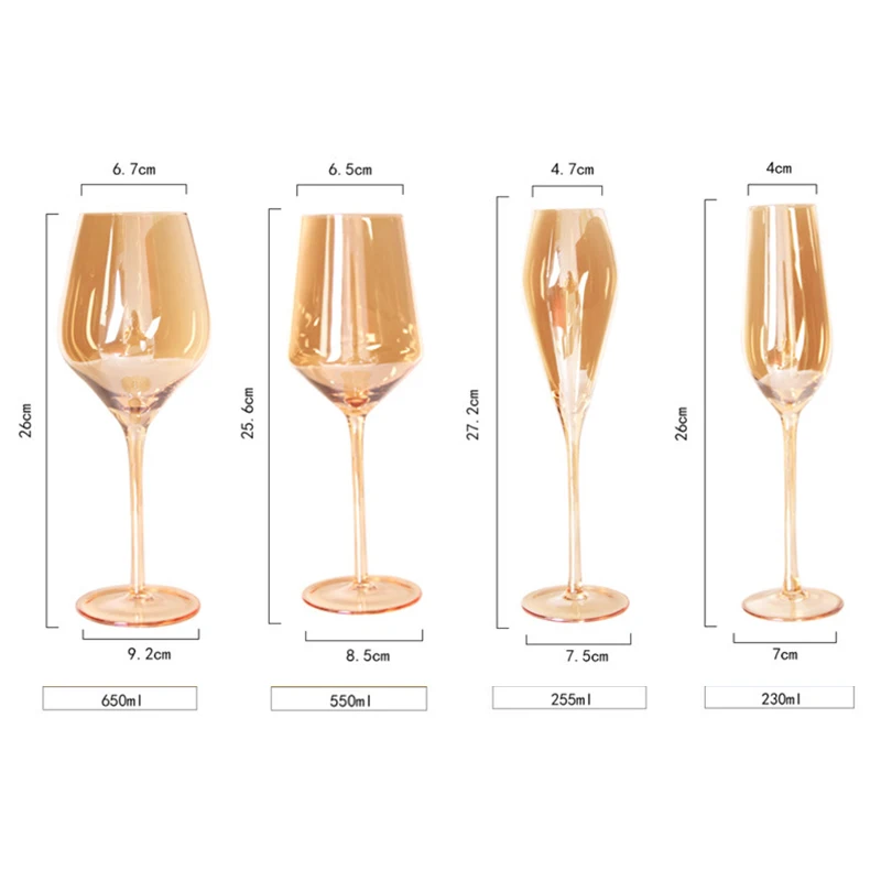 Amber Red Wine Glass Artwork Ultra-Thin Crystal Burgundy Bordeaux Goblet Big Belly Tasting Cup Wedding Party Champagne Flute Cup