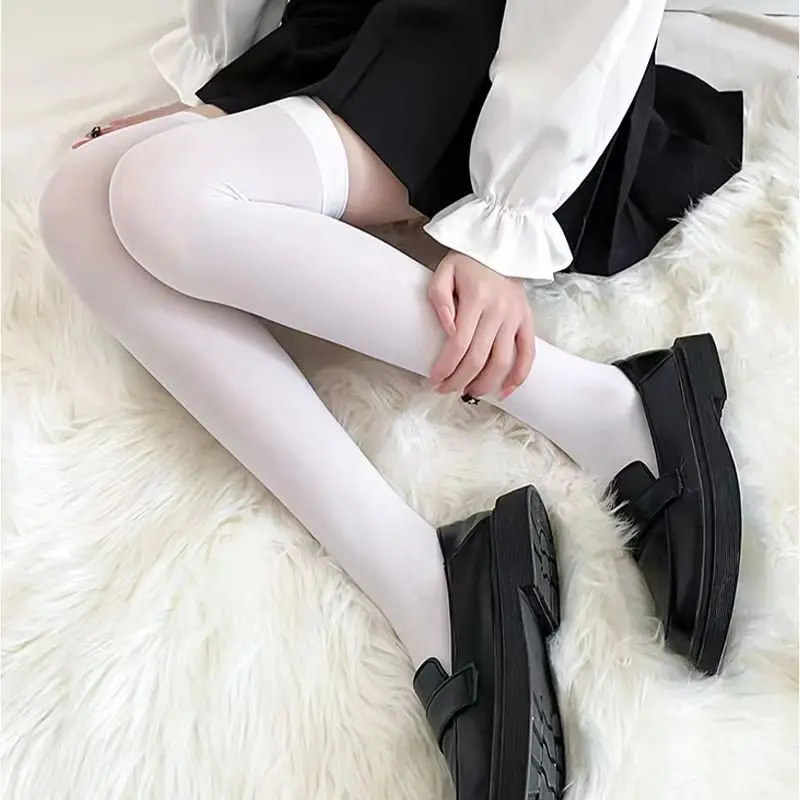 

Шелковые чулки Lolita, бархатные гольфы для девочек, женские высокоэластичные тонкие однотонные леггинсы JK, детские Студенческие длинные носки