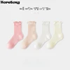 Horetong 4 Pairs/Set Kids Middle Tube Socks Spring Summer Solid Cotton Socks Cute Korean For Baby Girls Clothing Accessories 5