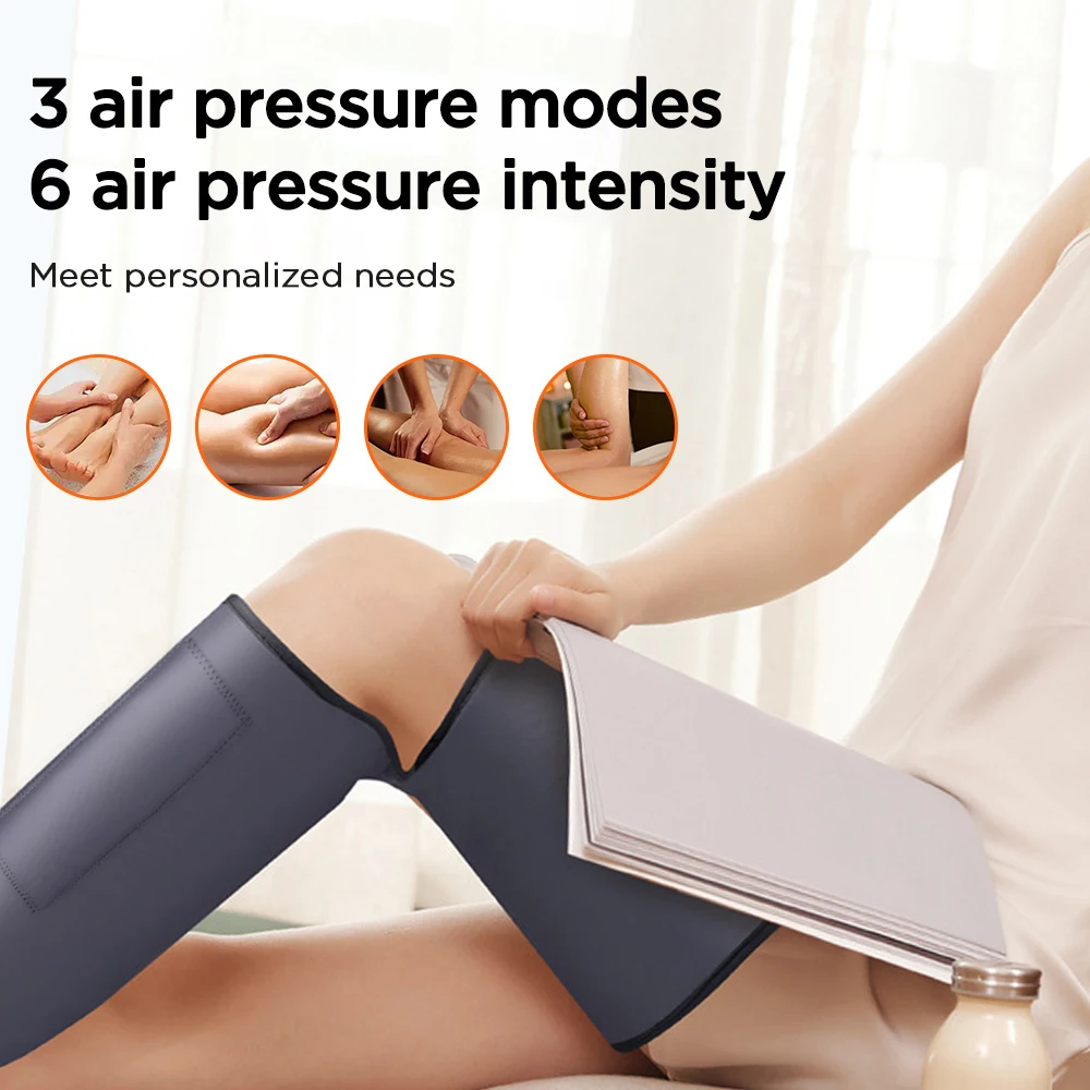 Compressione delle gambe per la circolazione 3 in 1 massaggiatore per piedi, polpacci e cosce, massaggio linfatico per la casa, stivali per il rilassamento muscolare_voghion.com