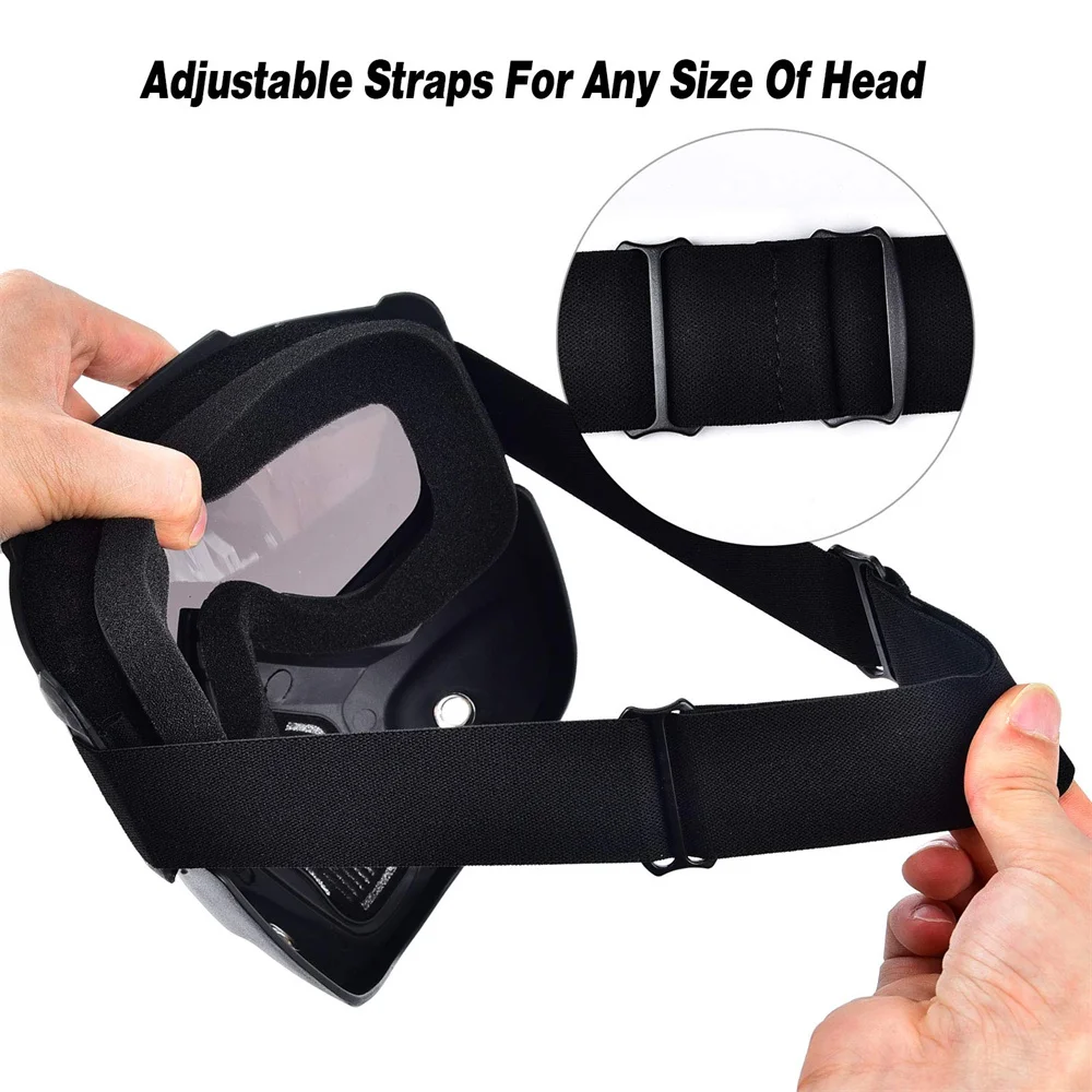 Motorcycle Face Mask High-definition Goggles with Mouth Filter for Open Face Helmet Motocross Eye Protector 1PC motorcycle goggles