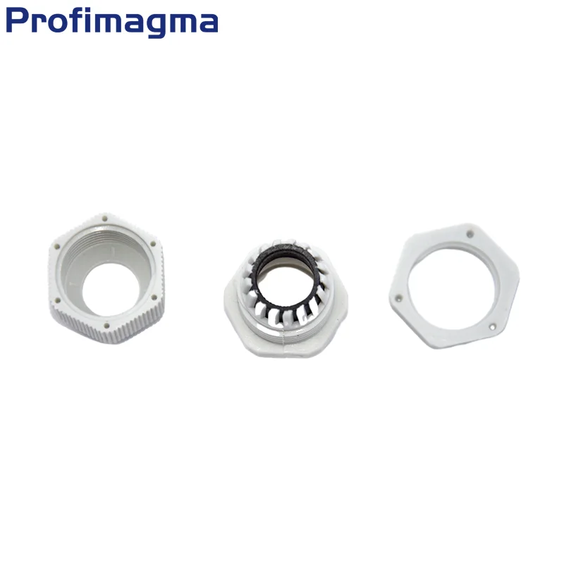 10pcs IP68 Waterproof Cable Gland for Cable Entries 3-6.5mm PG7, PG9, PG11, PG13.5 in White and Black Nylon Plastic Connectors