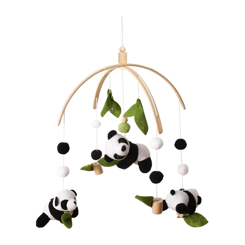 

Baby Cribs Rattle Toys 0-12Months Wooden Baby Mobile Newborn pandaAnimal Shape Bed Bell Hanging Toys Bracket Baby Bed Toys Gifts