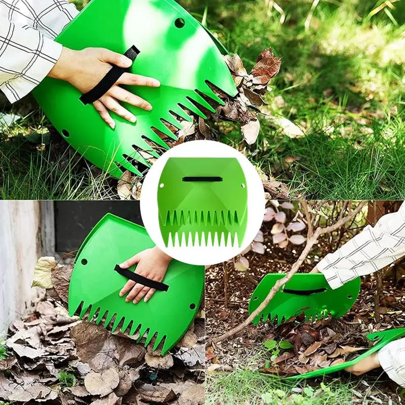 Leaves Scoop Hand Held Rakes Sturdy Ergonomic Grip Leaves Rake Lawn Debris Trash Pick Up Tool Hand Held Rakes Garden Rake For - Image 5
