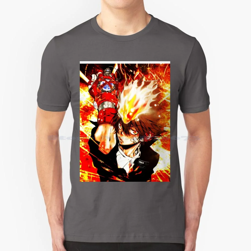 Katekyo Hitman Reborn T Shirt 100% Cotone Tee Katekyo Hitman Reborn Muslimanime Animation Manga Epic Tsuna