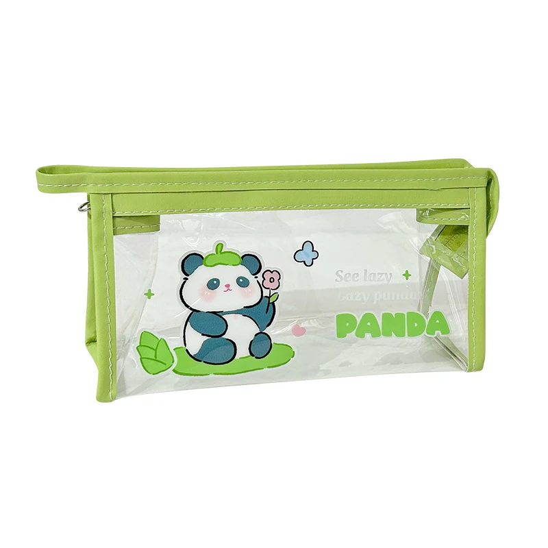 

Симпатичная сумка для ручек в виде панды, мультяшная сумка для канцелярских принадлежностей из ПВХ, Прозрачная женская сумка для хранения, сумка для карандашей