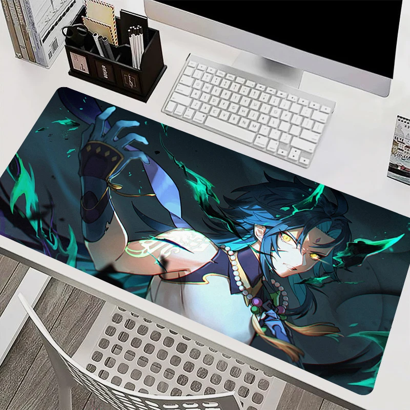 

Xiao Genshin Impact Mouse Pad Kawaii Girl Gaming Accessories Keyboard Pad XXL Carpet PC Gamer Cabinet HD Mousepad Anime Desk Mat