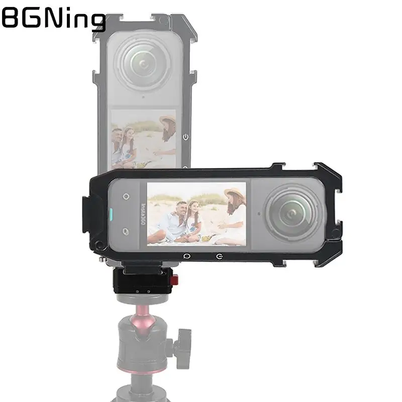 Für Insta360 X4 Aluminium Schutz Käfig Schnell Installieren Kalten Schuh Montieren 1/4 Faltbare Adapter Radfahren Action Kamera Stativ Halter