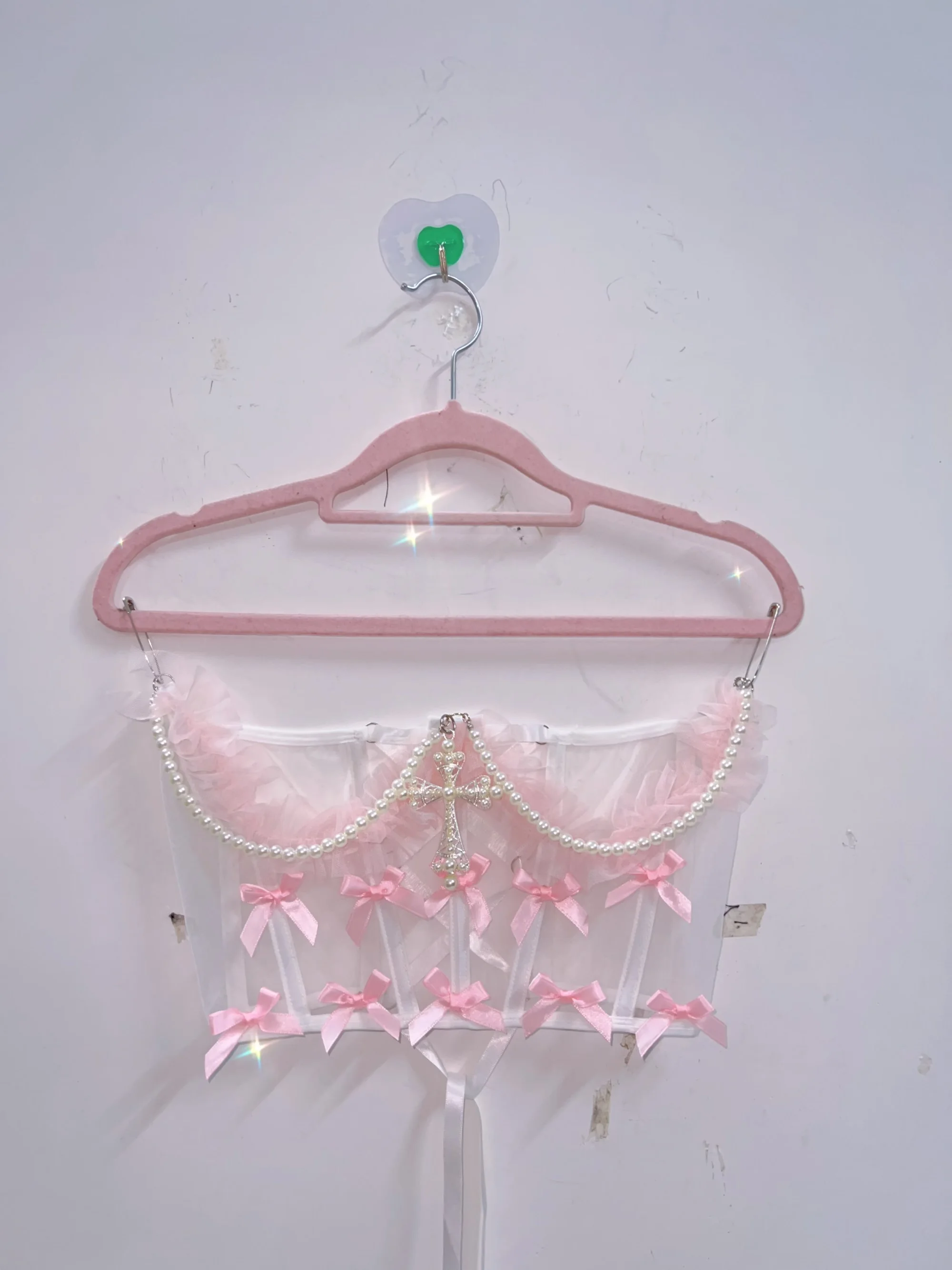 Frilly Pink Lace Up Cropped Top 3