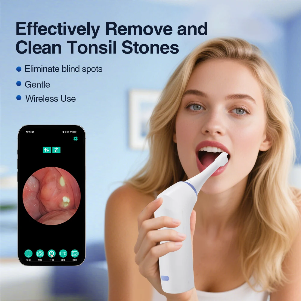 Electric Visible Tonsil Stone Remover With Camera Instant Suction Vacuum Tonsil Stone Removal Kit Mouth Cleaner Oral Care Tool