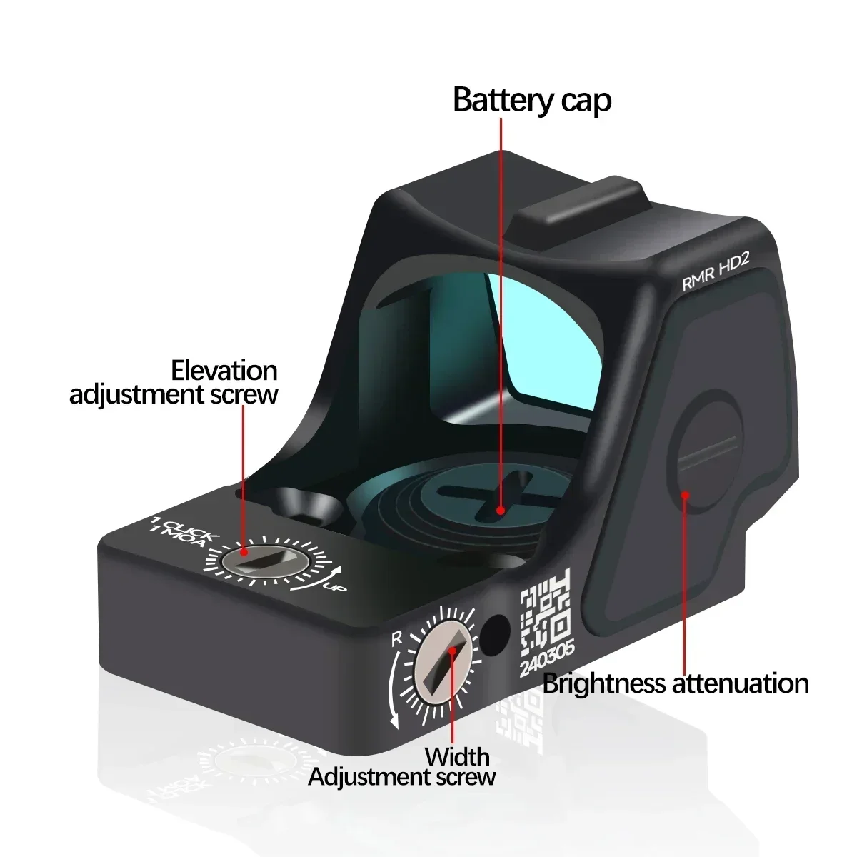 Tactical HD Red Dot Reflex Sight 32MOA with Light Sensing System Fit 20mm Rail for GLOCK
