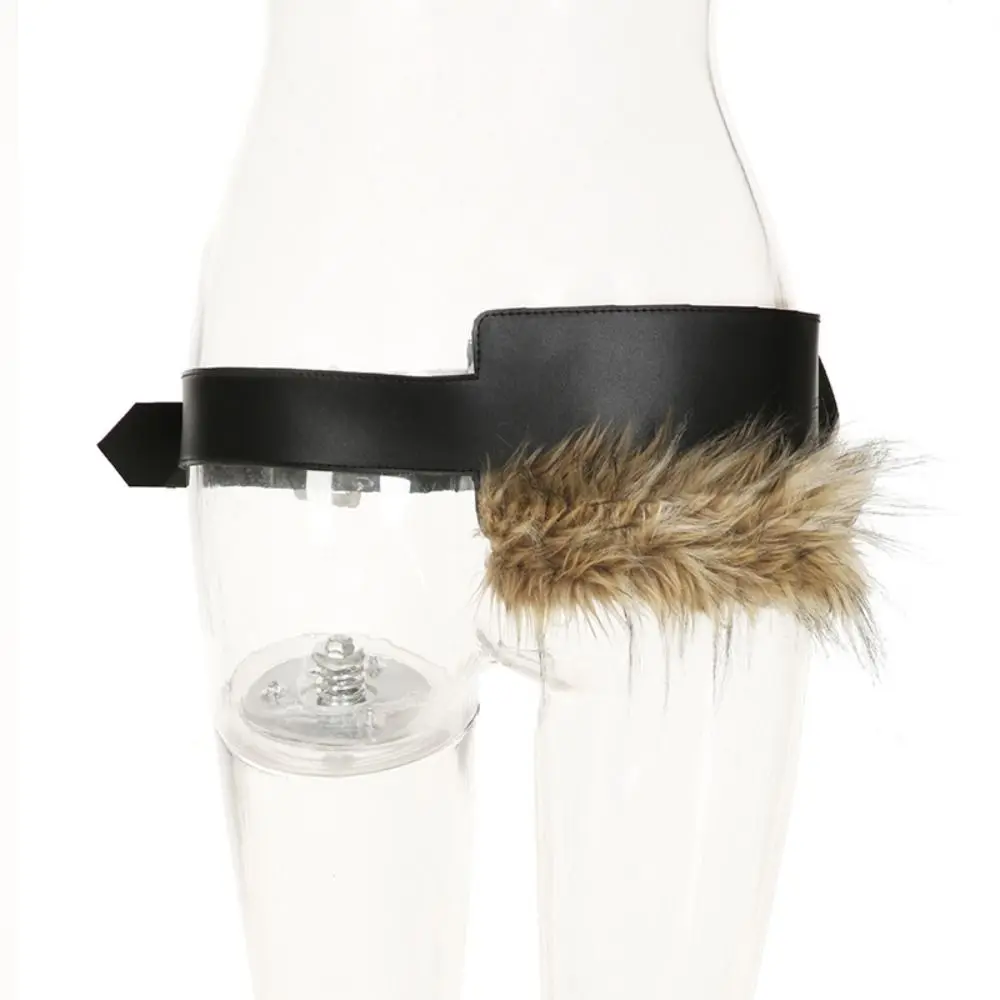 Irregular Trendy Design Faux Fur Splicing Belts Y2K Chic Mini Bag Belt Gyaru Waist Belt for Club Party
