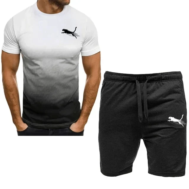 2024 Fashion Men's Tracksuit Short Sleeve T-shirt and Tracksuit shorts Summer Casual Jogger Suit Men's two-piece suit