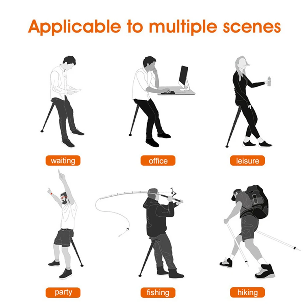 Portable Folding Chair Adjustable Foldable High Chair Subway Telescopic Stool Carry-On Folding Stool Queuing Artifact