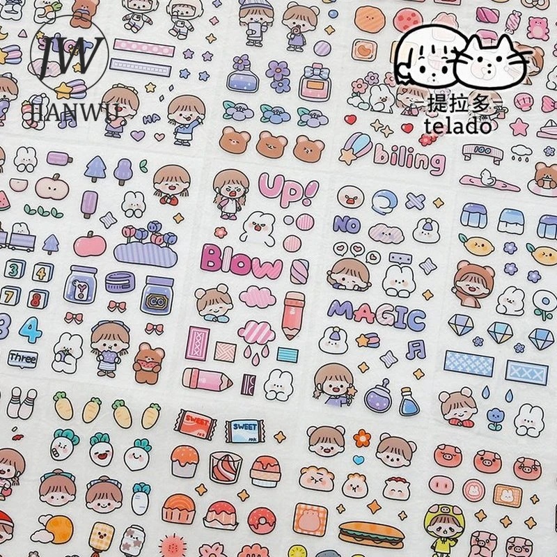 JIANWU pegatinas de dibujos animados para diario de mascotas, 10 piezas, DIY, álbum de recortes, Collage de diario, Material de decoración, papelería Kawaii| | - AliExpress