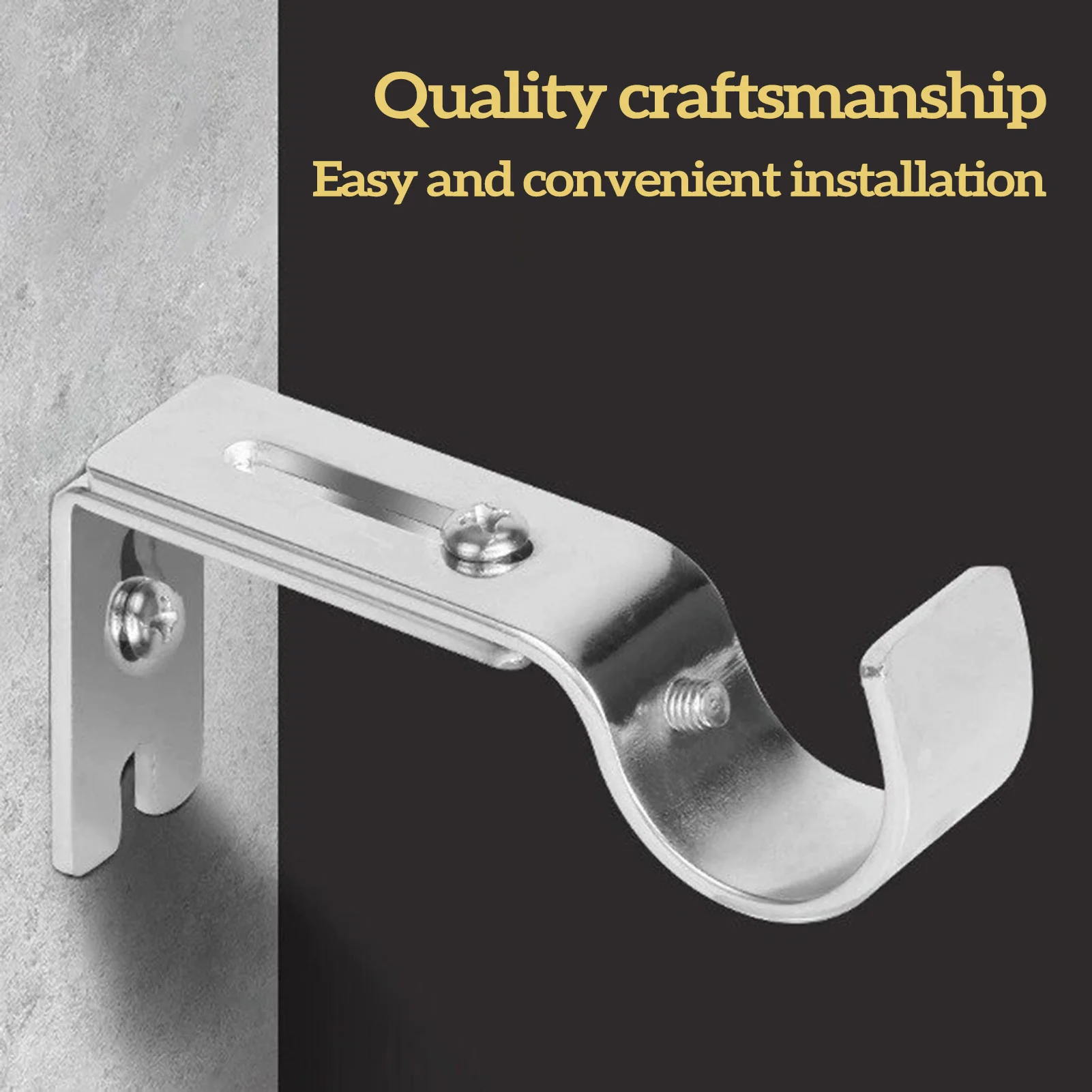 Curtain Rod 2pc Wall-mounted Extendable Metal Bracket