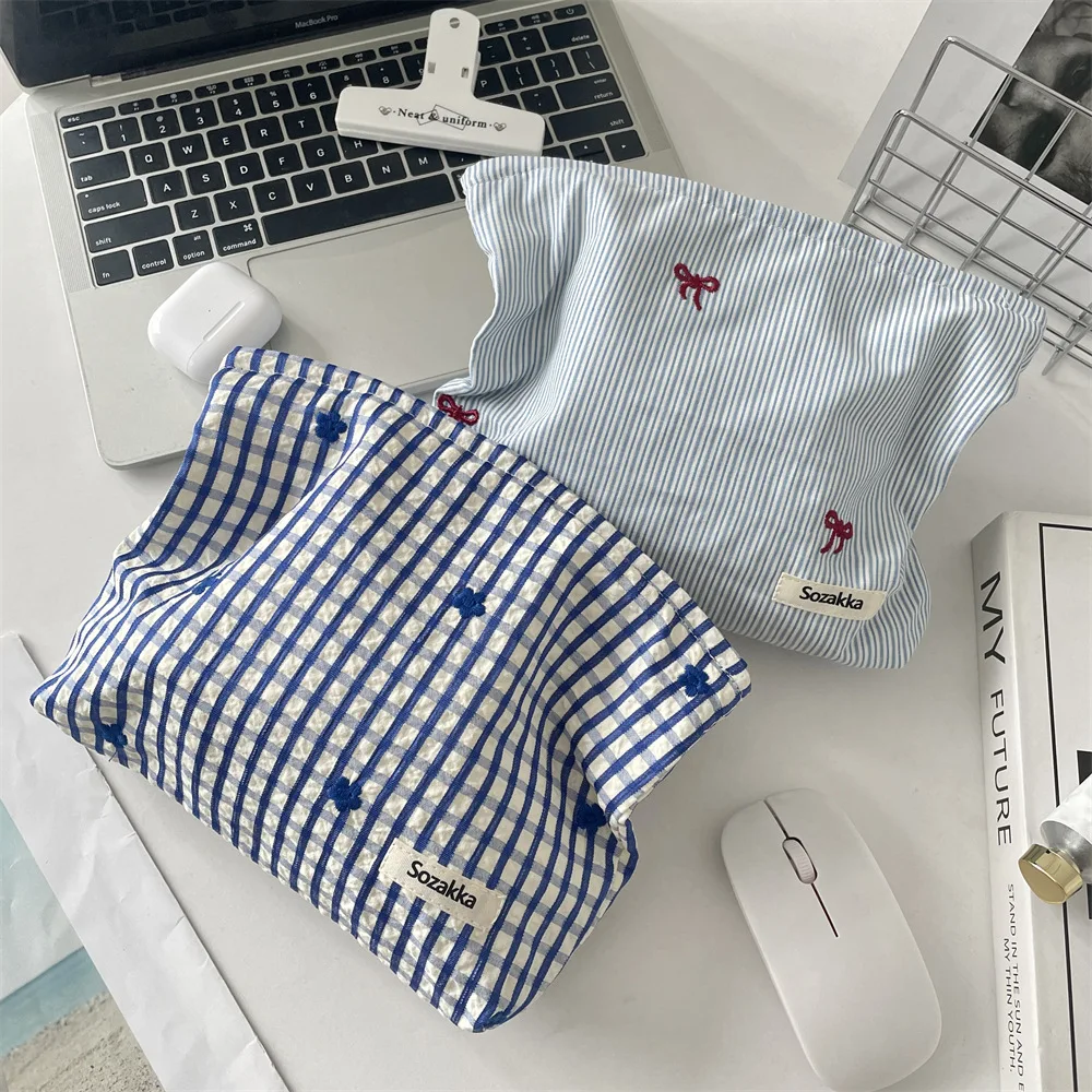 Simple Women Fashion Portable Makeup Storage Pouch Handbag Travel Organizer Cosmetic Bag Ladies Elegant Zipper Bag For Gift