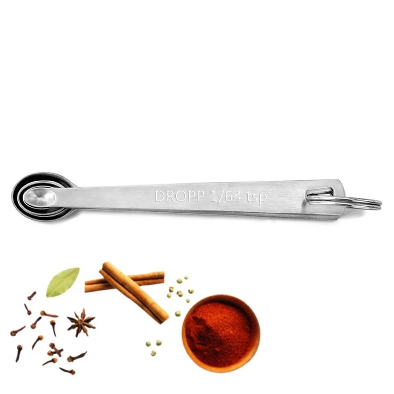 Baking Tools Stainless Steel Mini Measuring Spoon 5-piece Set Stainless Steel Mini Measuring Spoon Seasoning kitchen measuring spoons measuring spoon set