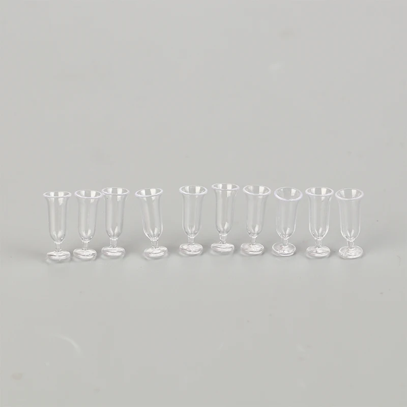 10Pcs Mini Red Wine Cup Simulation Furniture Wine Glass Goblet for Dollhouse Decoration 1:12 Dollhouse Miniature Accessories
