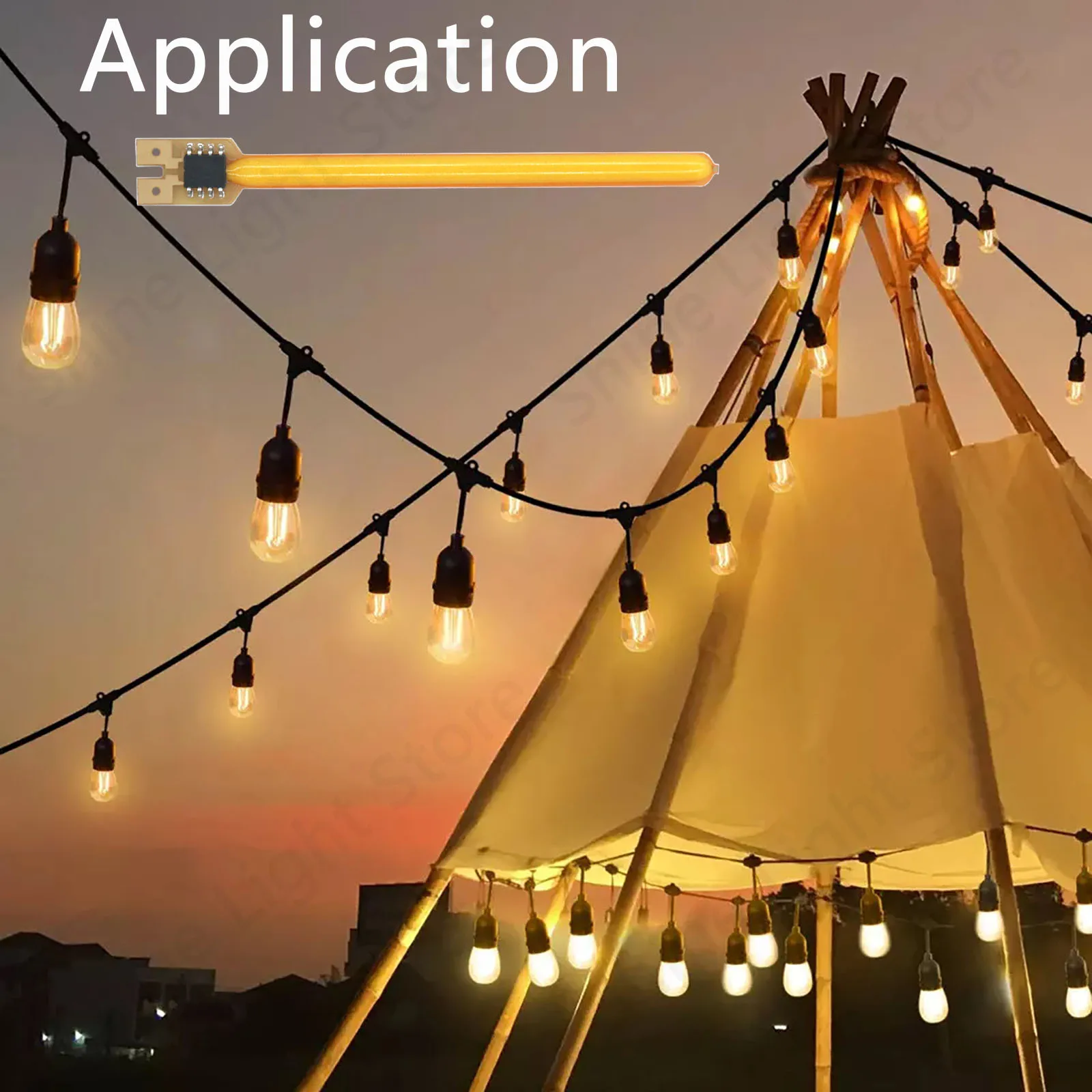 LED Lights 5 Modes 70mm DC 3V Micro LED COB Meteor Shower Flowing Water Lamp LED Filament Diode Color Parts Decoration Accessories