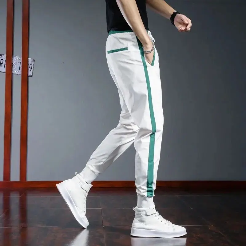 thumbnail image 1 of Pantalones casuales de verano para hombre, de seda fina, de secado rápido, de algodón clásico, ajustados, en oferta, largos, holgados, nuevos, anchos, para hombre, 1 of 5