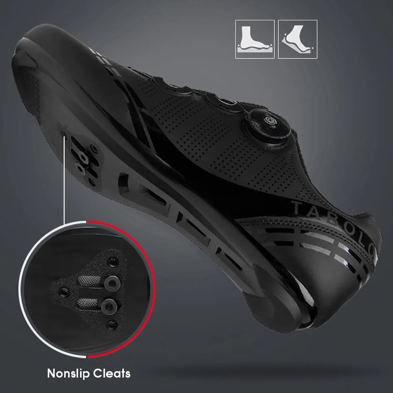 Men's Cycling Shoes Road Bike Shoes Self-locking Cleats Speed Cycling Sneakers Outdoor Racing Route Athletic Bicycle Footwear 3