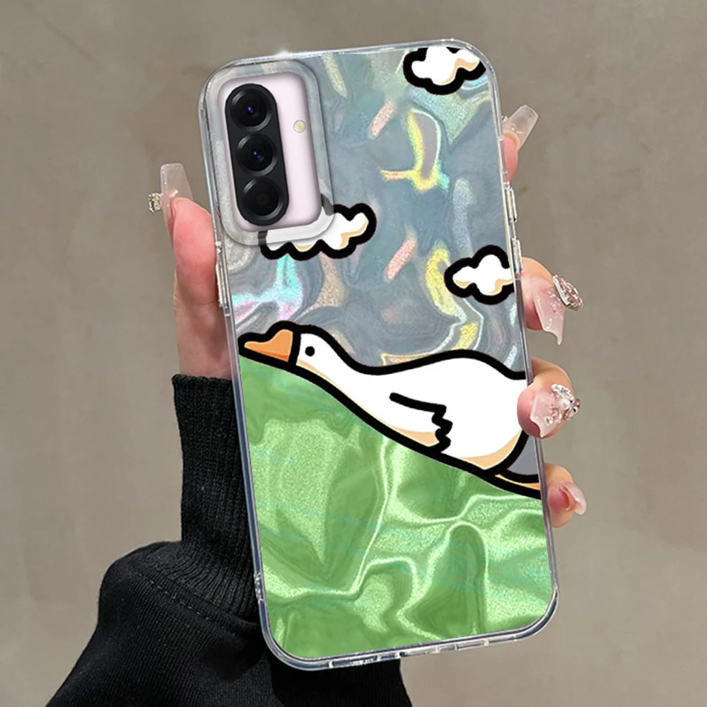 Adorable Cartoon Duck Cat Silicone Phone Case Back Cover