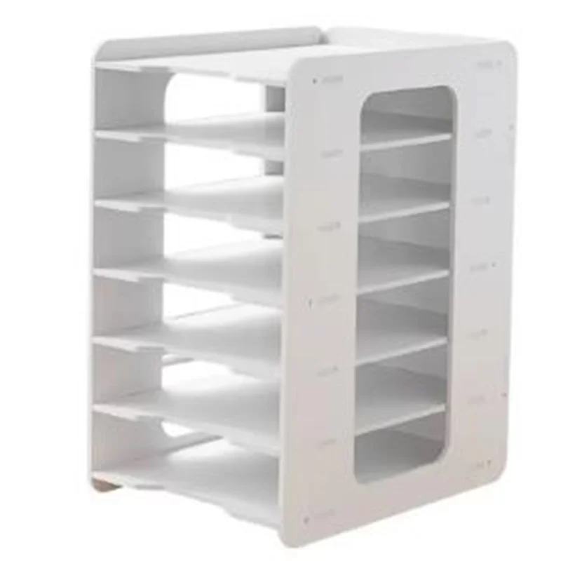 Nuovo scaffale per file da tavolo per ufficio Scatola di immagazzinaggio per cartelle multistrato Rack di archiviazione per forniture per ufficio per manufatti di finitura desktop - immagine 6
