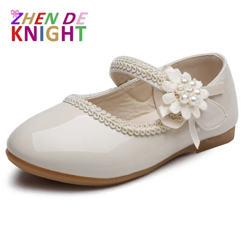 Baby Girls Leather Shoes Flower Kids Shoes Princess Cocktail Party Wedding Dress 1 2 3 4 5 6 7T