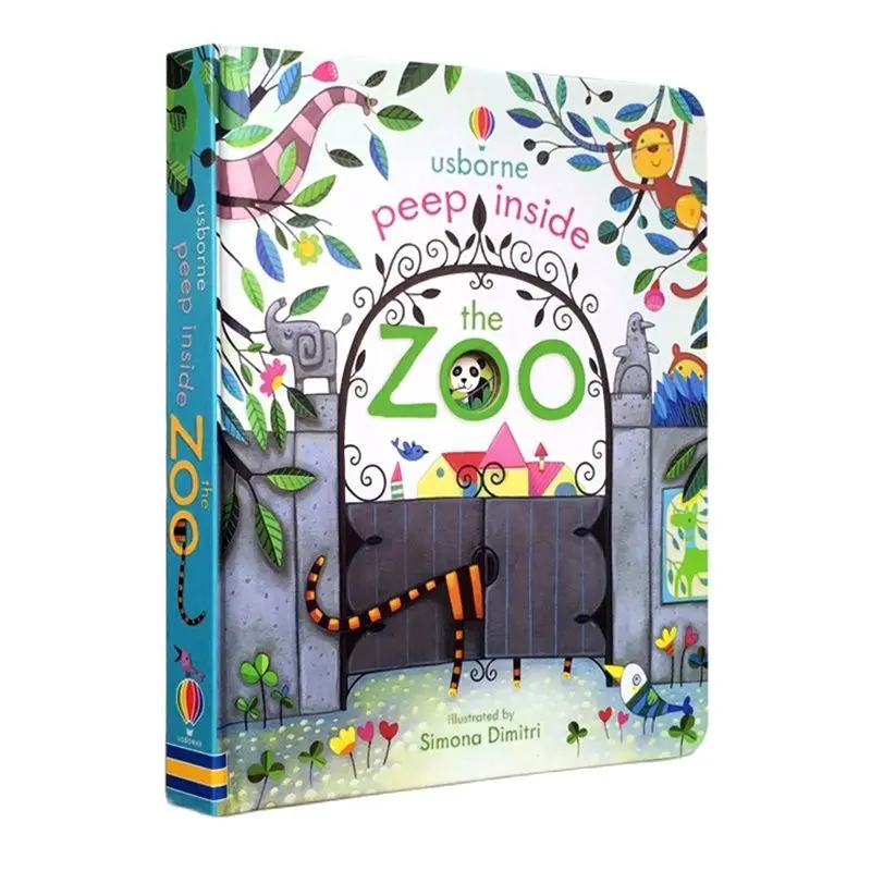 

3-6 Years Old Usborne Peep Inside The Zoo Animal English Educational 3D Flap Picture Books Baby Children Reading Book