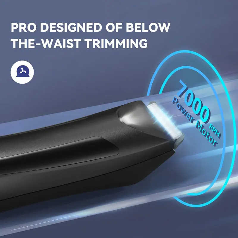 Electric Body Hair Trimmer Shaver Wet Dry Groin Hair Trimmer for Men Women Ball Body Grooming Kit Replaceable Ceramic Blade Head 4