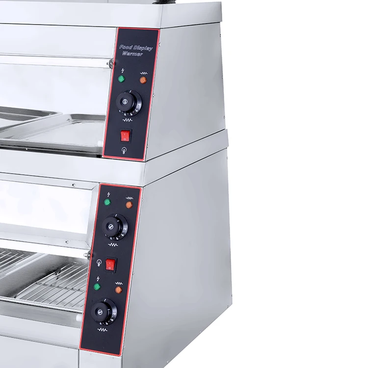 Double Layer Food Warmer Sliding Door Commercial et Food Warmer Stainless Steel Warming Showcase for Sale