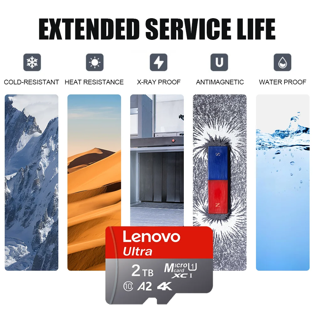 Micro SD Card Lenovo 2TB 1TB Class10 A2 128GB 256GB 512GB For Camera Nintendo Switch PC