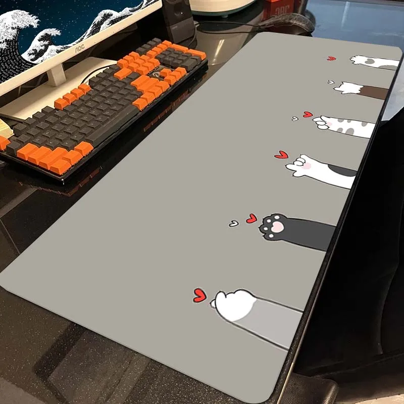 

Anime Game Computer Mousepad Cute Cat Paw Large Mouse Pad Gaming XXL Mouse Mat Speed Keyboard Soft Pads Natural Rubber Desk Mat