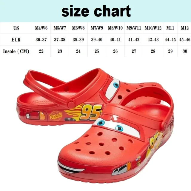 Summer Slippers Men Lightning Mcqueen Man Waterproof Outdoor Beach Slippers Holey Shoes Sandals Woman Eva Anime Car Flip Flops 2